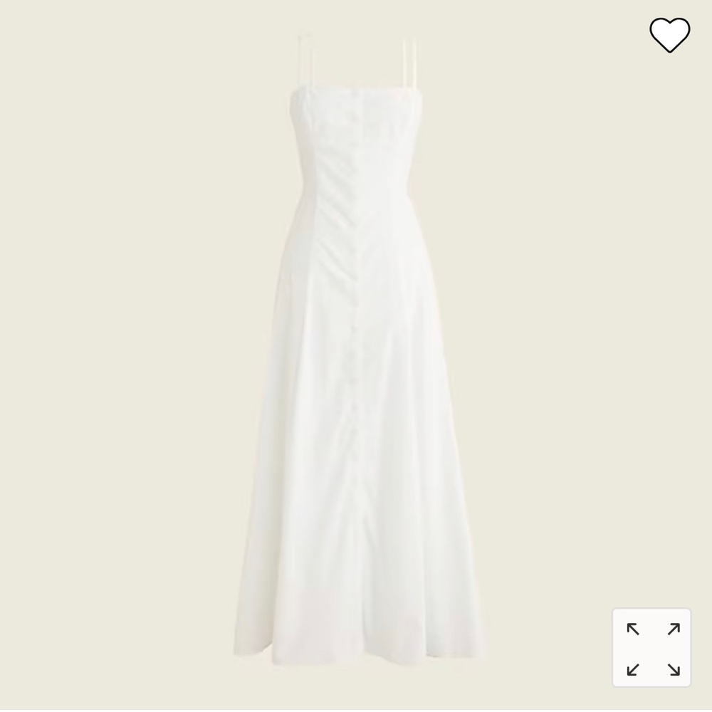 Button-down white cotton poplin dress